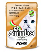 Ferramenta1.com | Cibo gatto monge simba 100 g pollo e fegato - PZ 24