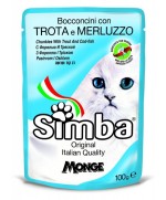 Ferramenta1.com | Cibo gatto monge simba 100 g trota e merluzzo - PZ 24