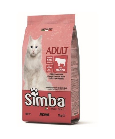 Ferramenta1.com | Cibo gatto monge simba 2 kg croccantini manzo - PZ 1
