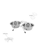Ferramenta1.com | Zoov ciotola doppia in acciaio con supporto ml.400 - PZ 6