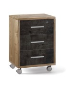 Ferramenta1.com | Ufficio double cassettiera 3c 71x51 cm  noce st/nero - PZ 1