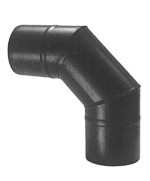 Ferramenta1.com | Gomito per stufa a pellet 90 attacco mm d  8 cm nero opaco - PZ 1