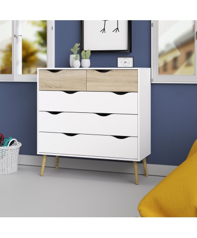 Ferramenta1.com | Kit cassettiera 5 cassetti oslo 98x39x100 cm - PZ 1