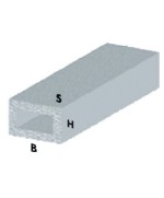 Ferramenta1.com | Profilo argento h.100 cm tubo rettang. 20x10x1 mm** - PZ 5