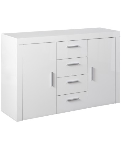 Ferramenta1.com | Mobile 2 ante + 4 cassetti 134x40xh86 cm lacc. bian - PZ 1
