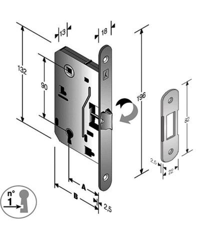Ferramenta1.com | Bl patent b. soft 8/90 scrocco centr. bt e50 ott. - BL 6