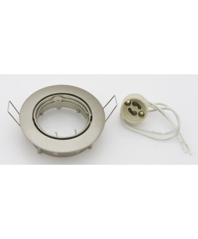 Ferramenta1.com | Faretto incasso orientab p/led gu10 nikel sat - PZ 10