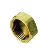 Ferramenta1.com | Idraulica - calotta esag f 300 ottone giallo d 1/2 - PZ 10