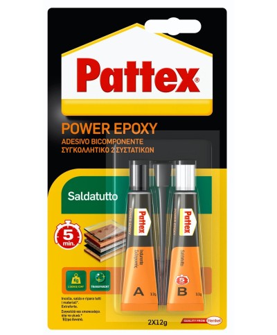 Ferramenta1.com | Pattex power epoxy saldatutto bicomponente 24 g - PZ 6