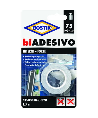 Ferramenta1.com | Bostik nastro biadesivo interni 19mmx1,5m blister - PZ 6