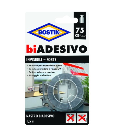 Ferramenta1.com | Bostik nastro biadesivo invisibile 19mmx1,5m blister - PZ 6