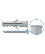 Ferramenta1.com | Tassello con bordo  6x30 mm c/vite scatola 100 pz - CF 1