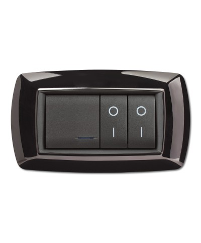 Ferramenta1.com | Placca life living plast nero 4p - PZ 1