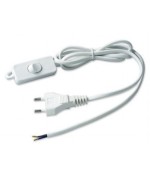 Ferramenta1.com | Pl cavo 1,5 m 2x0,75 c/interruttore bianco * - PL 5