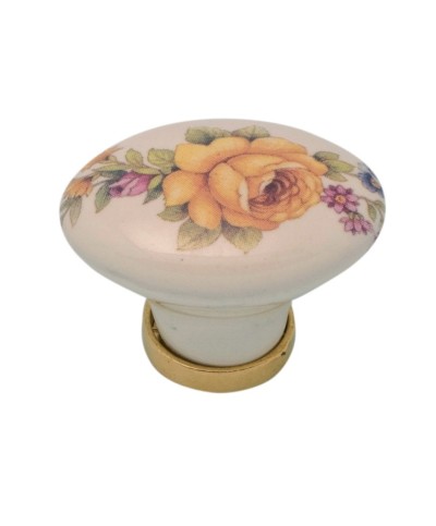 Ferramenta1.com | Pomolo porcellana ovale c/base f/18 24x34x25 mm - PZ 25