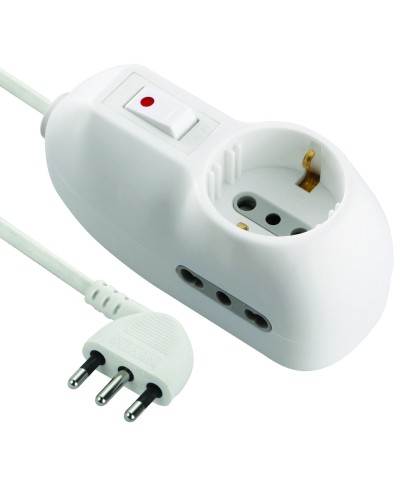 Ferramenta1.com | Multipresa 2p bip+1 schuko 10a c/int sicur fig.7 - PZ 5