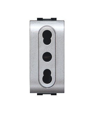 Ferramenta1.com | Life 4045 tec presa bipasso 10/16a argento satinat - PZ 12