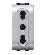 Ferramenta1.com | Life 4045 tec presa bipasso 10/16a argento satinat - PZ 12