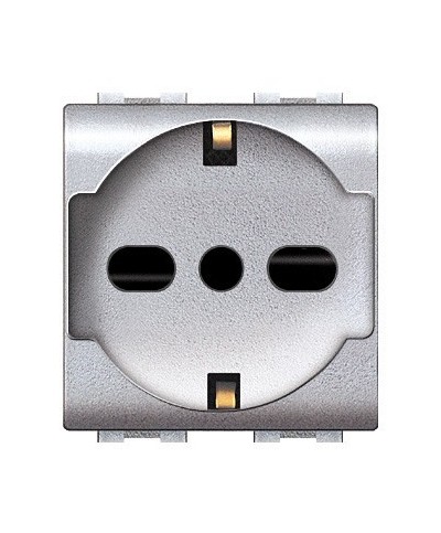 Ferramenta1.com | Life 4050 tec presa schuko bipasso argento satin - PZ 6