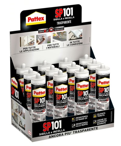 Ferramenta1.com | Pattex silicone sp101 trasparente 280 ml cartuc. - PZ 1