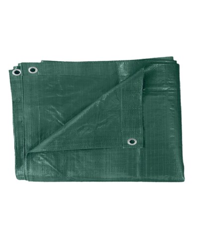 Ferramenta1.com | Telone pe pesante c/occhioli 110 g verde  6 x 10 m - PZ 2