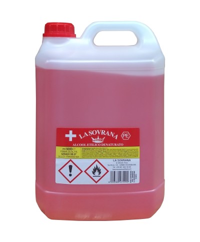 Ferramenta1.com | Alcool denaturato 99,9 certificato 5 l la sovrana - PZ 3