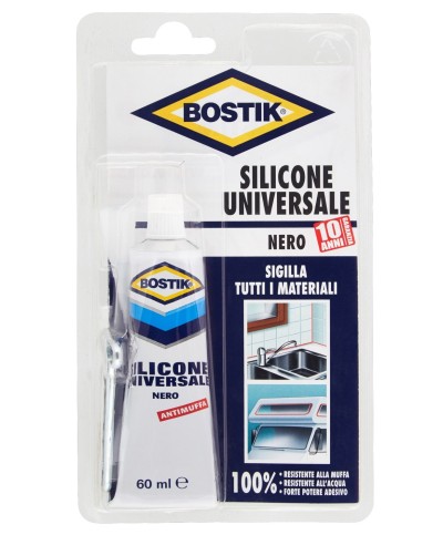 Ferramenta1.com | Bostik silicone universale 60 ml nero blister - PZ 12