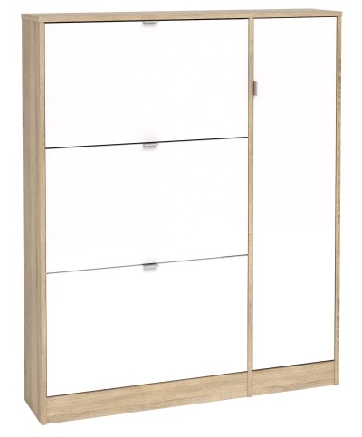 Ferramenta1.com | Kit scarpiera 3 ribalte +1 anta 102x24x125 rovere bianco - PZ 1