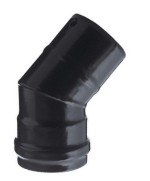 Ferramenta1.com | Gomito per stufa a pellet 45 attacco mf d 10 cm nero opaco - PZ 1