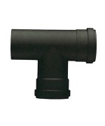 Ferramenta1.com | Raccordo a t per stufa a pellet attacco ffm d 10 cm nero opaco - PZ 1