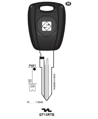 Ferramenta1.com | Chiavi silca transp.vuota gt15rte       gr.96 - PZ 2