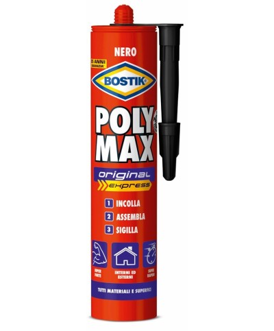 Ferramenta1.com | Bostik polymax original 425 g nero cartuccia - PZ 1
