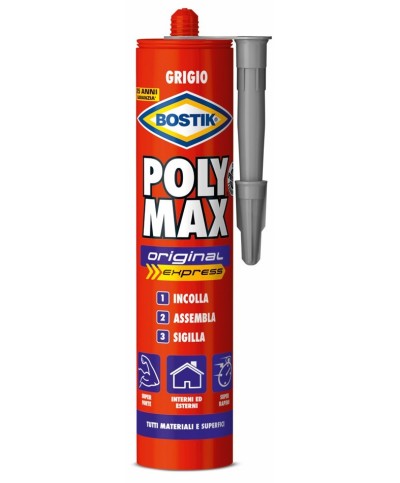 Ferramenta1.com | Bostik polymax original 425 g grigio cartuccia - PZ 1