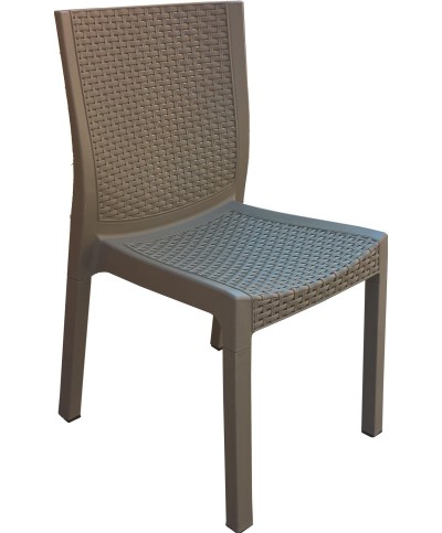 Ferramenta1.com | Sedia resina effetto rattan panarea tortora - PZ 1