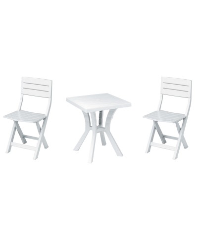 Ferramenta1.com | Set duetto resinatavolo + 2 sedie bianco - PZ 1