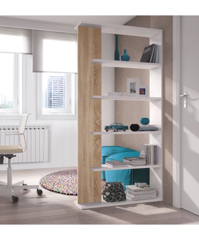 Ferramenta1.com | Kit libreria alida 90x25xh180 bianco rovere - PZ 1