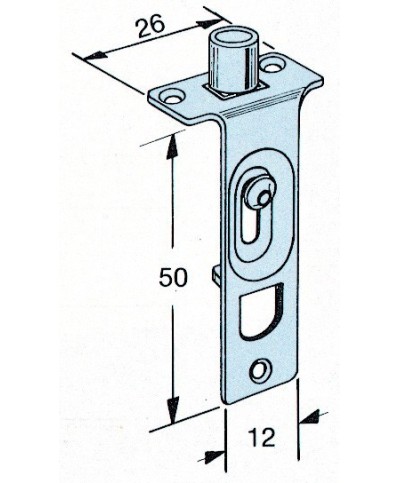 Ferramenta1.com | Omge  310 catenaccio ant scorr rullo buss 6 mm - PZ 50