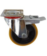 Ferramenta1.com | Ruota poliuretano d 125x25 mm 24/ant girev c/fre - PZ 1