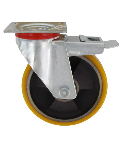 Ferramenta1.com | Ruota poliuretano d 150x30 mm 24/ant girev c/fre - PZ 1