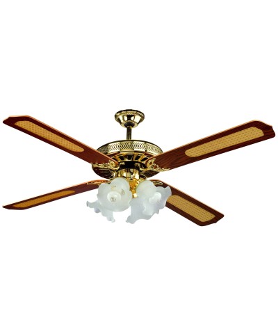 Ferramenta1.com | Ventilatore a soffitto c/telec+4 luci old america - PZ 1