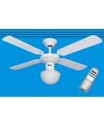 Ferramenta1.com | Ventilatore a soffitto c/telec+luce d 105 bianco - PZ 1