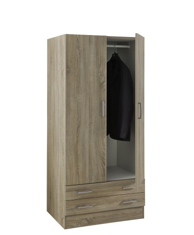 Ferramenta1.com | Kit armadio 2 ante + 2 cassetti 82x46x184,3 rovere scuro - PZ 1