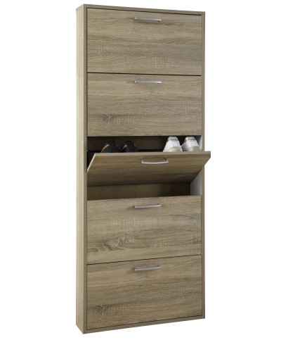 Ferramenta1.com | Kit scarpiera 5 ribalte 65x15x164 rovere scuro - PZ 1