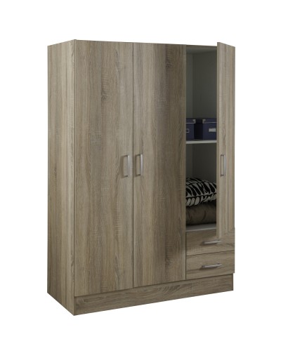 Ferramenta1.com | Kit armadio 3 ante + 2 cassetti 119,5x46,5x184,5 rovere s. - PZ 1