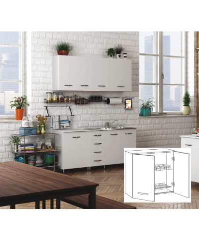 Ferramenta1.com | Kit cucina pensile 2 ante scolapiatti 80x32xh72 cm bianco - PZ 1