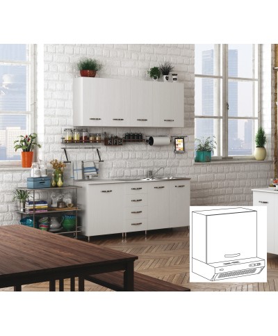 Ferramenta1.com | Kit cucina pensile 1 anta sopracappa 60x32xh49 cm bianco - PZ 1