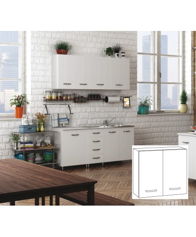 Ferramenta1.com | Kit cucina pensile 2 ante 80x32xh72 cm bianco - PZ 1