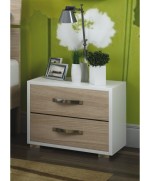 Ferramenta1.com | Linea modern comodino 2c ol/bi 52x36xh43cm - PZ 1