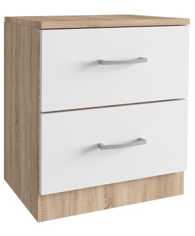 Ferramenta1.com | Kit comodino 2 cassetti 45x34xh47 cm rovere bianco - PZ 1