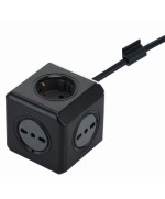 Ferramenta1.com | Multipresa cubo 2 schuko + 3 bipasso nero - PZ 1